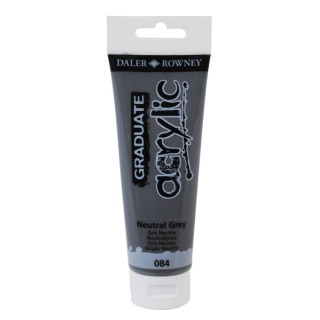 Daler Rowney Graduate Pintura Acrilica - Tubo de Plastico - 120ml - Color Gris Neutro