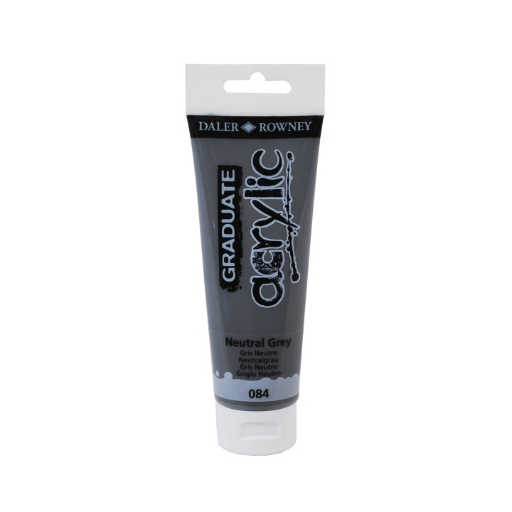 Daler Rowney Graduate Pintura Acrilica - Tubo de Plastico - 120ml - Color Gris Neutro