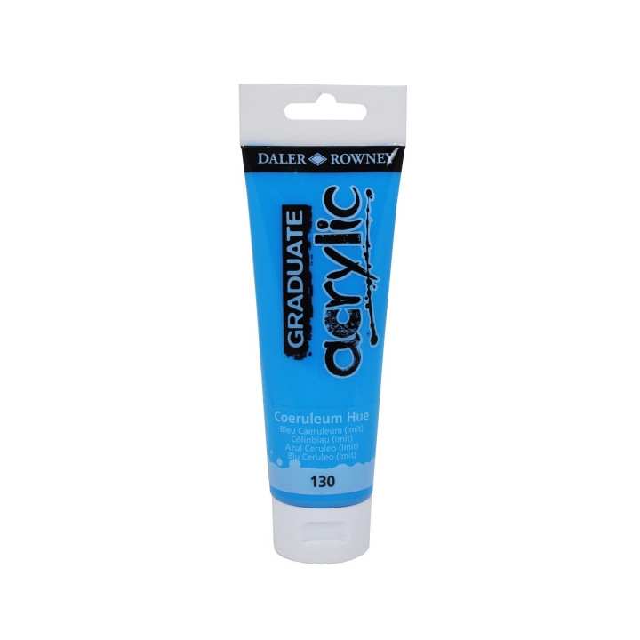 Daler Rowney Graduate Pintura Acrilica - Tubo de Plastico - 120ml - Color Azul Ceruleo