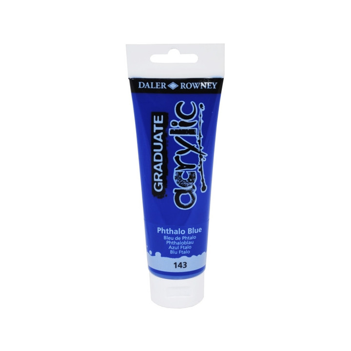 Daler Rowney Graduate Pintura Acrilica - Tubo de Plastico - 120ml - Color Azul Ftalo