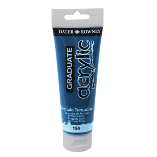 Daler Rowney Graduate Pintura Acrilica - Tubo de Plastico - 120ml - Color Turquesa Ftalo
