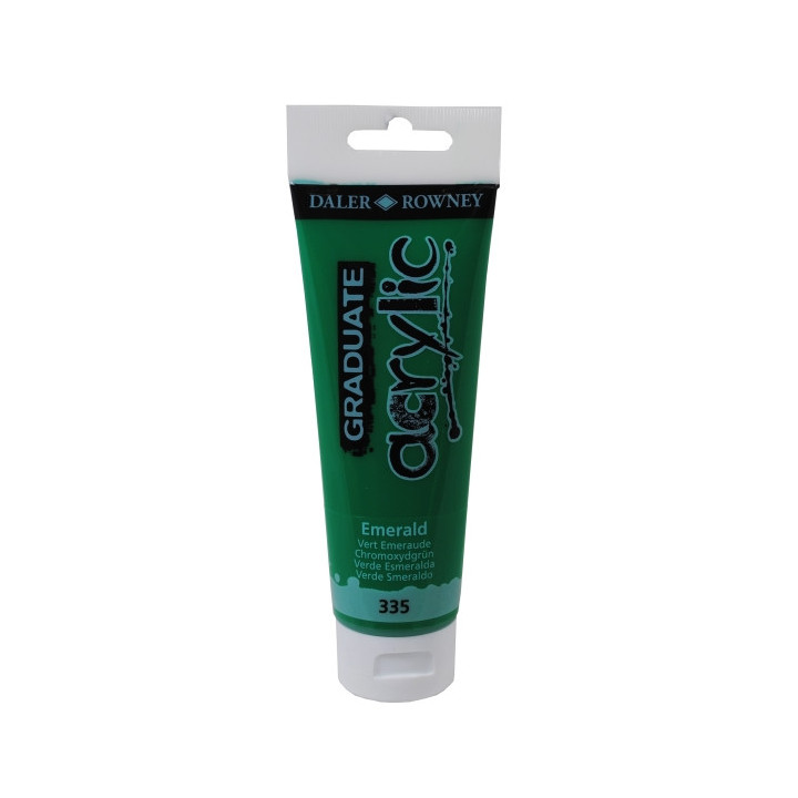 Daler Rowney Graduate Pintura Acrilica - Tubo de Plastico - 120ml - Color Verde Esmeralda