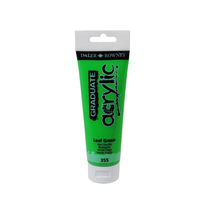 Daler Rowney Graduate Pintura Acrilica - Tubo de Plastico - 120ml - Color Verde Hoja