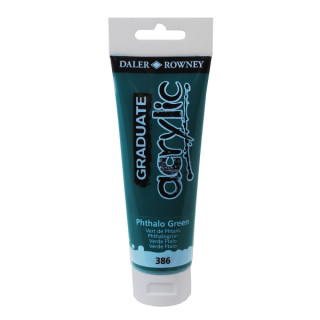 Daler Rowney Graduate Pintura Acrilica - Tubo de Plastico - 120ml - Color Verde Ftalo