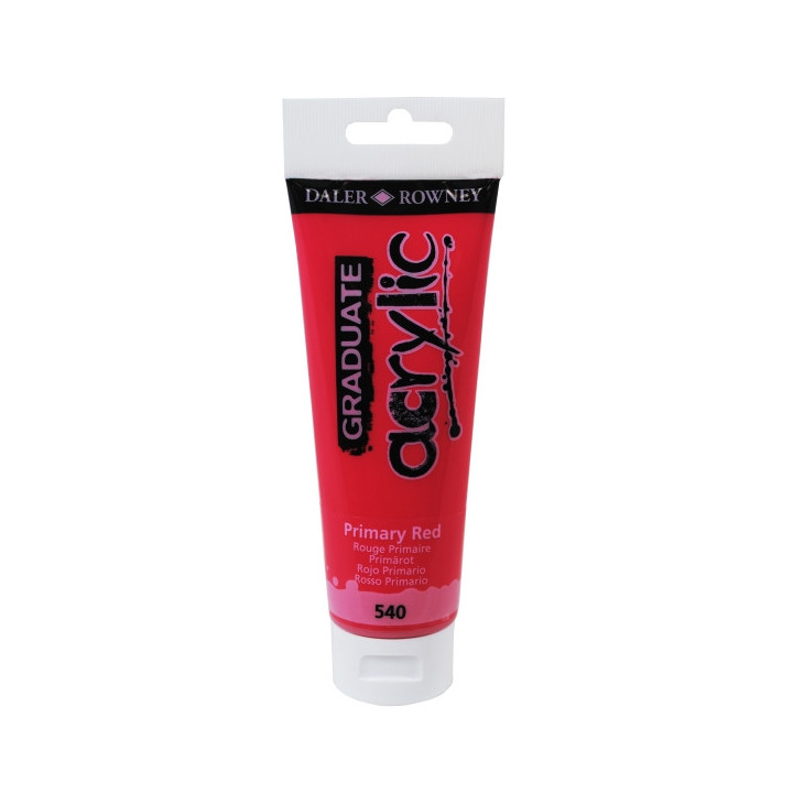 Daler Rowney Graduate Pintura Acrilica - Tubo de Plastico - 120ml - Color Rojo Primario