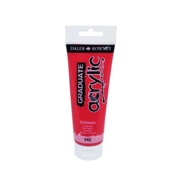 Daler Rowney Graduate Pintura Acrilica - Tubo de Plastico - 120ml - Color Carmesi