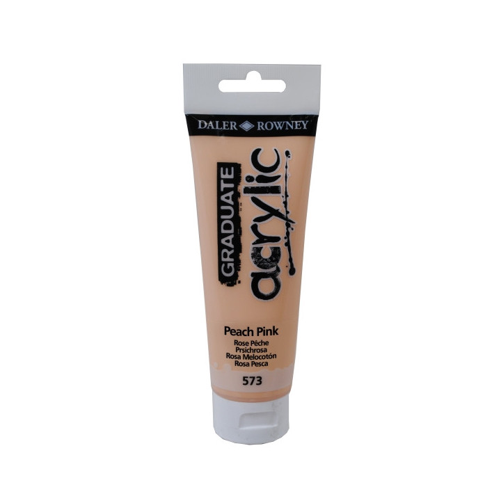 Daler Rowney Graduate Pintura Acrilica - Tubo de Plastico - 120ml - Color Rosa Melocoton