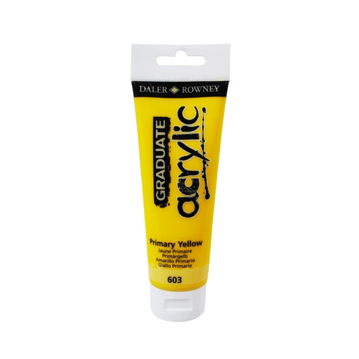 Daler Rowney Graduate Pintura Acrilica - Tubo de Plastico - 120ml - Color Amarillo Primario