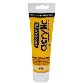 Daler Rowney Graduate Pintura Acrilica - Tubo de Plastico - 120ml - Color Amarillo de Cadmio Profundo