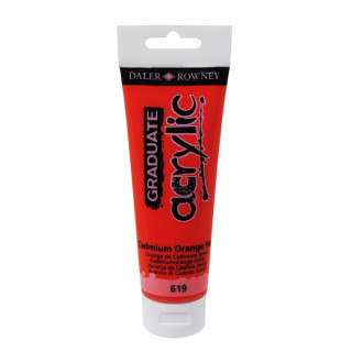 Daler Rowney Graduate Pintura Acrilica - Tubo de Plastico - 120ml - Color Naranja de Cadmio