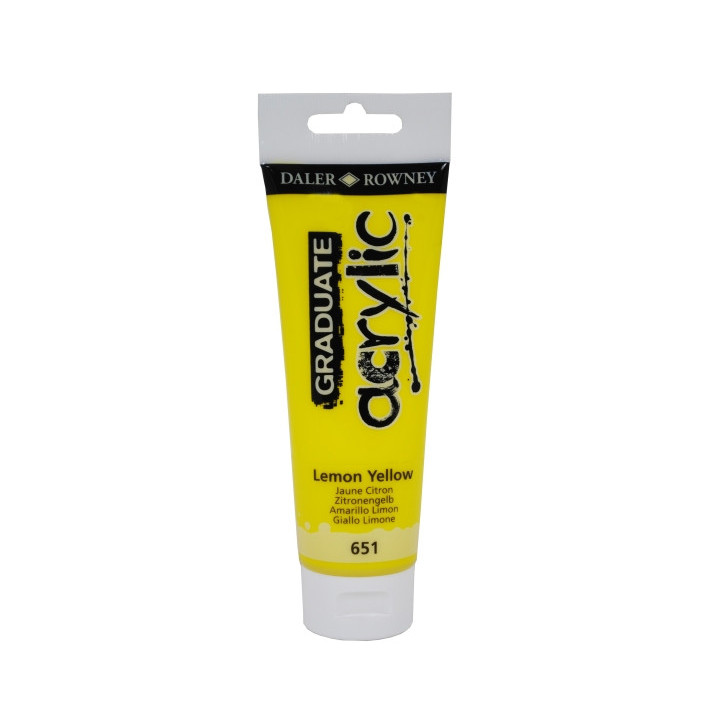 Daler Rowney Graduate Pintura Acrilica - Tubo de Plastico - 120ml - Color Amarillo Limon