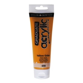 Daler Rowney Graduate Pintura Acrilica - Tubo de Plastico - 120ml - Color Ocre Amarillo