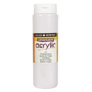 Daler Rowney Graduate Pintura Acrilica - Botella de Plastico - 500ml - Color Blanco Titanio