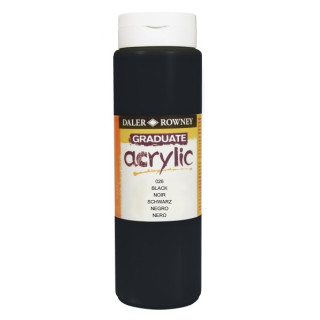 Daler Rowney Graduate Pintura Acrilica - Botella de Plastico - 500ml - Color Negro