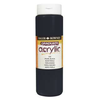 Daler Rowney Graduate Pintura Acrilica - Botella de Plastico - 500ml - Color Negro Perla