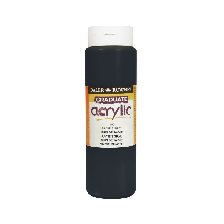 Daler Rowney Graduate Pintura Acrilica - Botella de Plastico - 500ml - Color Gris de Payne