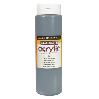 Daler Rowney Graduate Pintura Acrilica - Botella de Plastico - 500ml - Color Gris Neutro