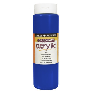 Daler Rowney Graduate Pintura Acrilica - Botella de Plastico - 500ml - Color Azul Ultramarino