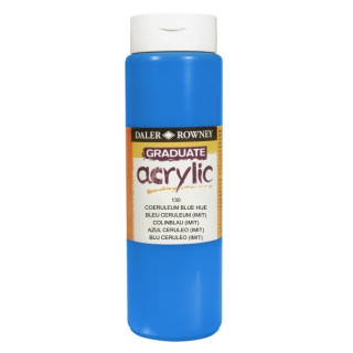 Daler Rowney Graduate Pintura Acrilica - Botella de Plastico - 500ml - Color Azul Ceruleo