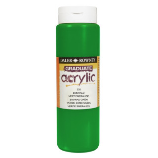 Daler Rowney Graduate Pintura Acrilica - Botella de Plastico - 500ml - Color Verde Esmeralda