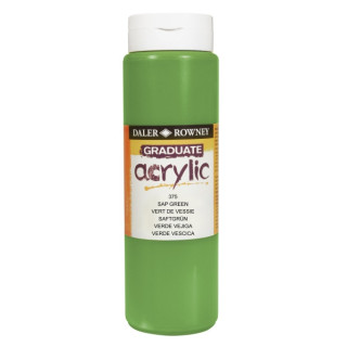 Daler Rowney Graduate Pintura Acrilica - Botella de Plastico - 500ml - Color Verde Vejiga