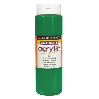 Daler Rowney Graduate Pintura Acrilica - Botella de Plastico - 500ml - Color Verde Ftalo