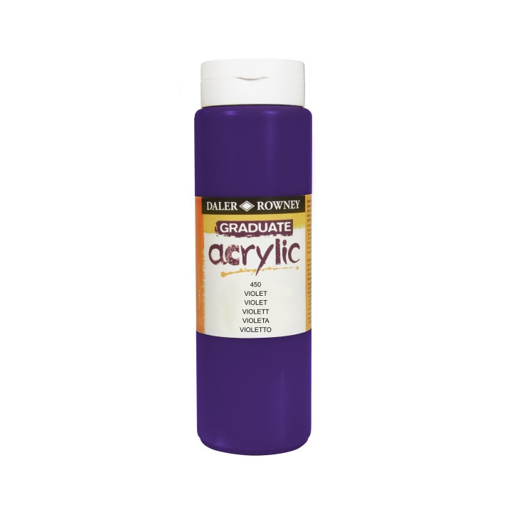 Daler Rowney Graduate Pintura Acrilica - Botella de Plastico - 500ml - Color Violeta