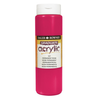 Daler Rowney Graduate Pintura Acrilica - Botella de Plastico - 500ml - Color Rosa Permanente