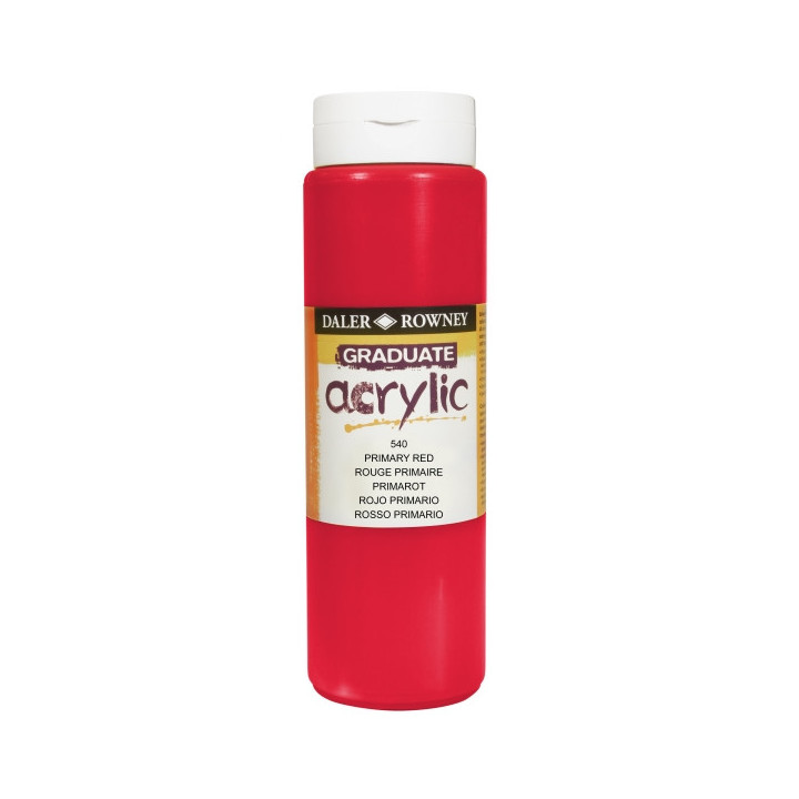 Daler Rowney Graduate Pintura Acrilica - Botella de Plastico - 500ml - Color Rojo Primario
