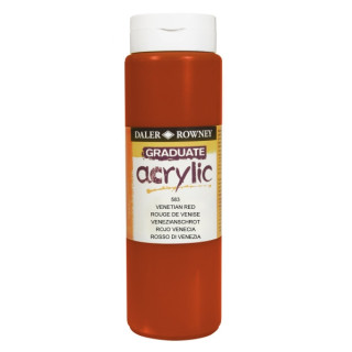 Daler Rowney Graduate Pintura Acrilica - Botella de Plastico - 500ml - Color Rojo Veneciano