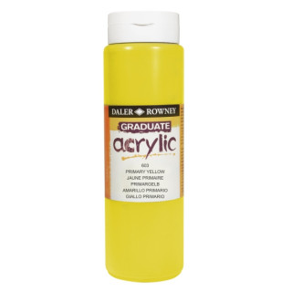 Daler Rowney Graduate Pintura Acrilica - Botella de Plastico - 500ml - Color Amarillo Primario