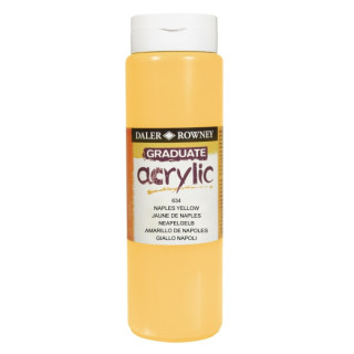 Daler Rowney Graduate Pintura Acrilica - Botella de Plastico - 500ml - Color Amarillo de Napoles