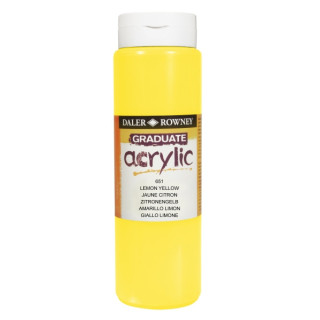 Daler Rowney Graduate Pintura Acrilica - Botella de Plastico - 500ml - Color Amarillo Limon
