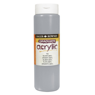 Daler Rowney Graduate Pintura Acrilica - Botella de Plastico - 500ml - Color Imitacion Plata