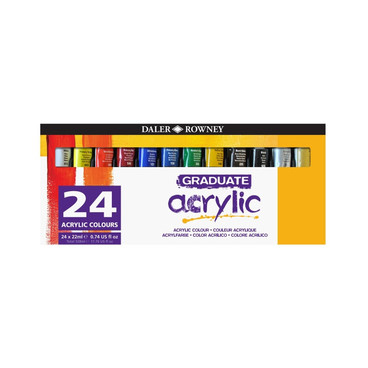 Daler Rowney Graduate Pack de 6 Pinturas Acrilicas - 22ml - Colores Surtidos