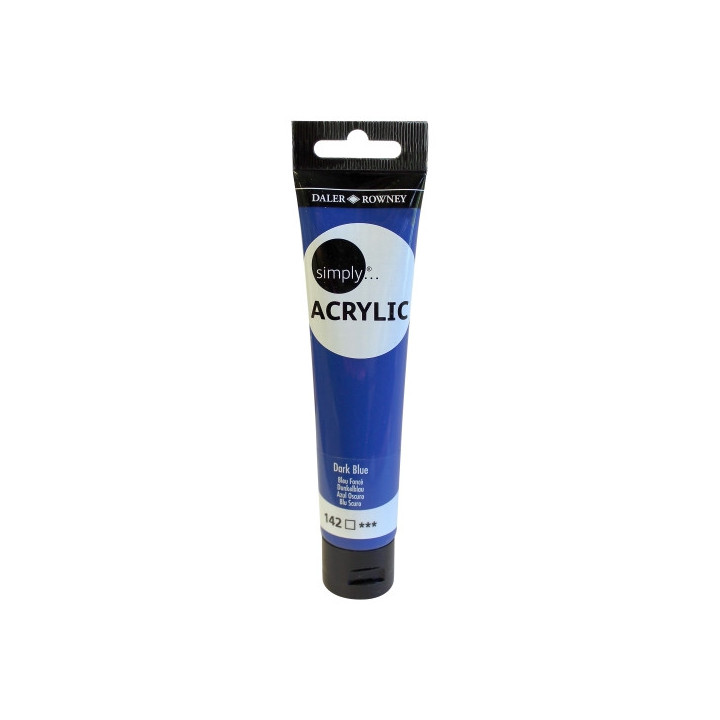 Daler Rowney Simply Pintura Acrilica - Tubo de Plastico - 75ml - Color Azul Oscuro