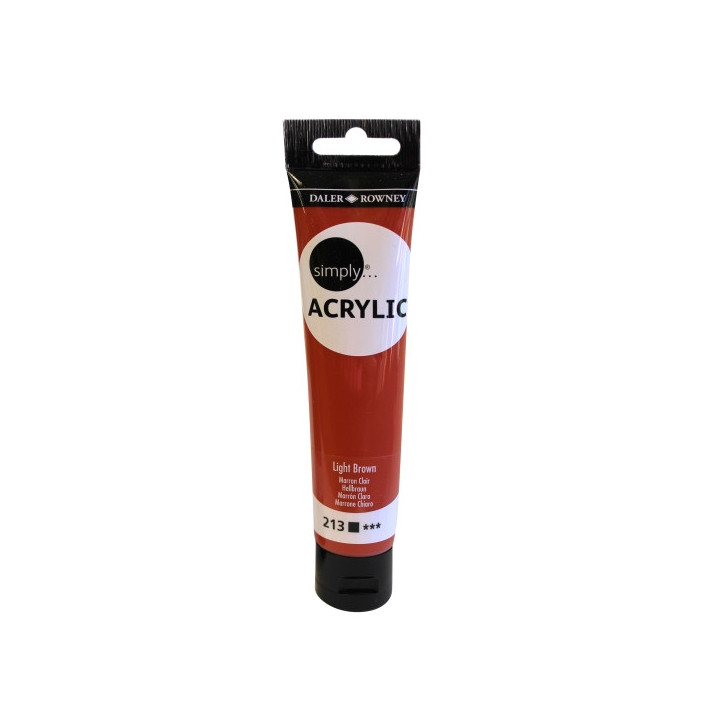 Daler Rowney Simply Pintura Acrilica - Tubo de Plastico - 75ml - Color Marron Claro