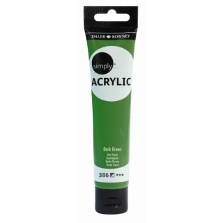 Daler Rowney Simply Pintura Acrilica - Tubo de Plastico - 75ml - Color Verde Oscuro