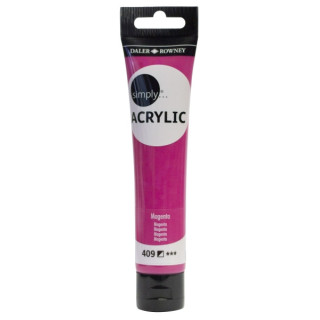 Daler Rowney Simply Pintura Acrilica - Tubo de Plastico - 75ml - Color Magenta