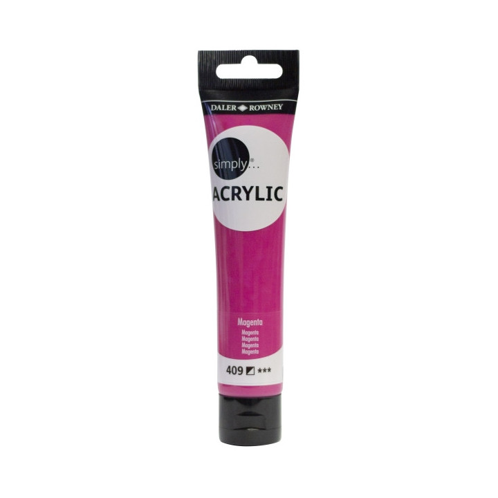 Daler Rowney Simply Pintura Acrilica - Tubo de Plastico - 75ml - Color Magenta
