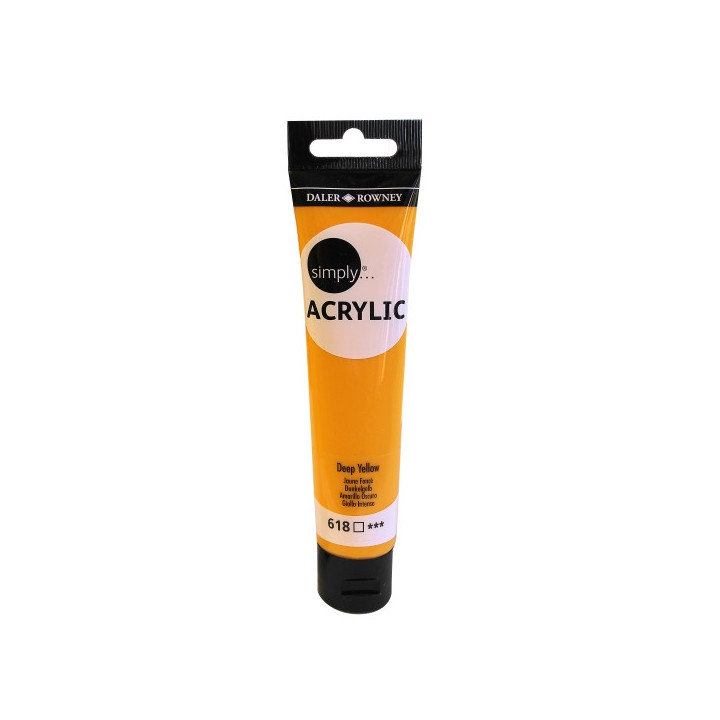 Daler Rowney Simply Pintura Acrilica - Tubo de Plastico - 75ml - Color Amarillo Profundo