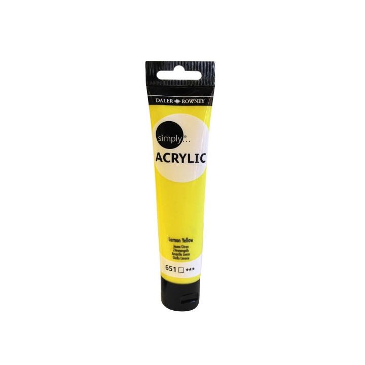 Daler Rowney Simply Pintura Acrilica - Tubo de Plastico - 75ml - Color Amarillo Limon