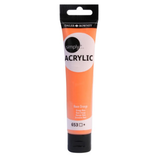 Daler Rowney Simply Pintura Acrilica - Tubo de Plastico - 75ml - Color Naranja Neon