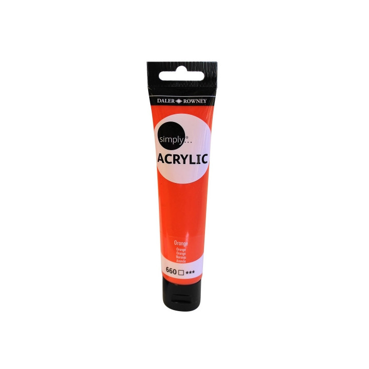 Daler Rowney Simply Pintura Acrilica - Tubo de Plastico - 75ml - Color Naranja