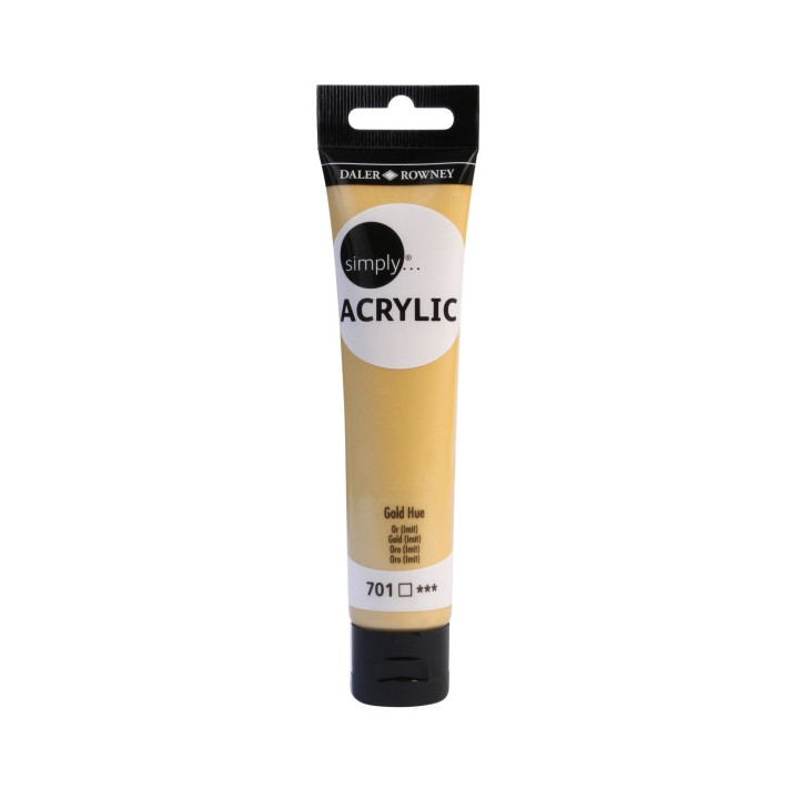Daler Rowney Simply Pintura Acrilica - Tubo de Plastico - 75ml - Color Dorado