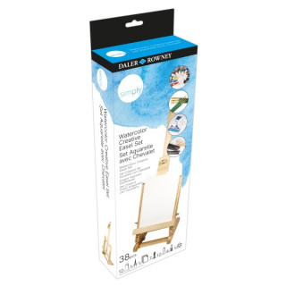 Daler Rowney Simply Pack de 38 Piezas - Set Creativo - Acuarela - Caballete - Colores Surtidos