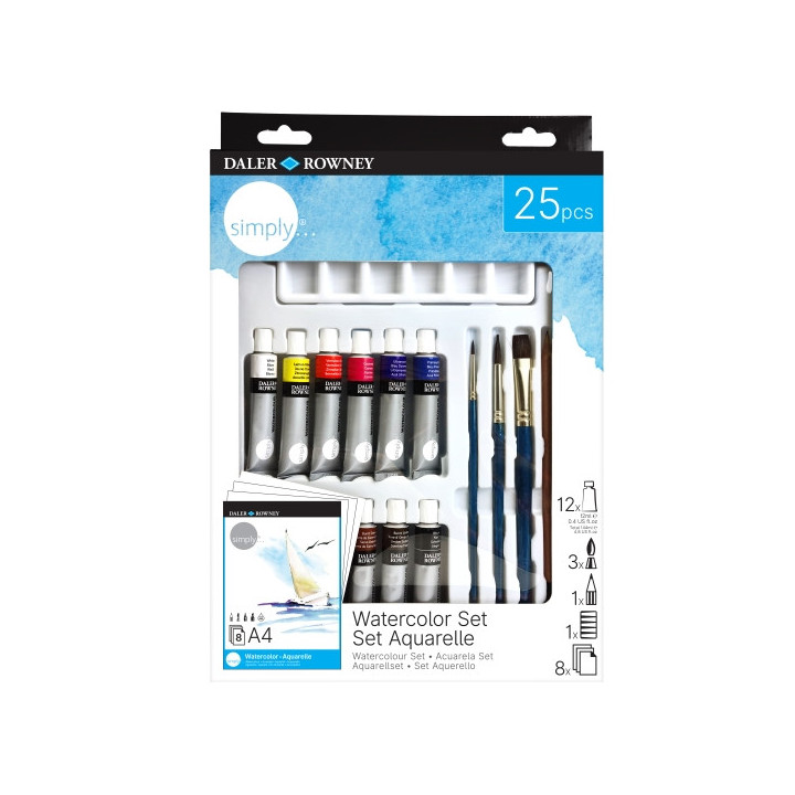 Daler Rowney Simply Pack de 16 Piezas - Acuarela - Colores Surtidos