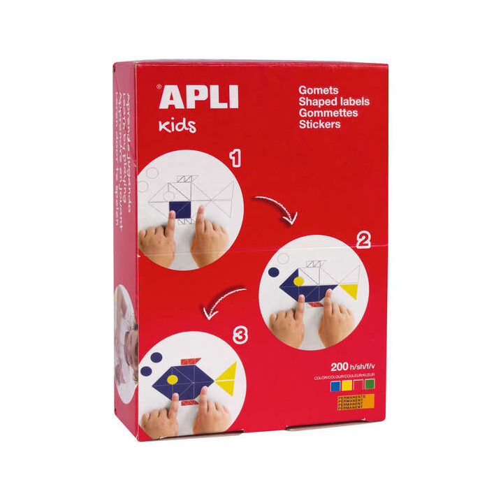 Apli Caja de 8.200 Gomets Redondos - 3 Medidas Ø 10 mm