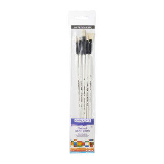 Daler Rowney Graduate Pack de 5 Pinceles para Oleo - Pelo de Cerda Natural - Mango Largo