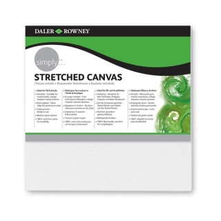 Daler Rowney Simply Bastidor Entelado - 10x10cm - Imprimacion Triple - Grano Medio - 100% Algodon sin Acido - 250g - Color Blan